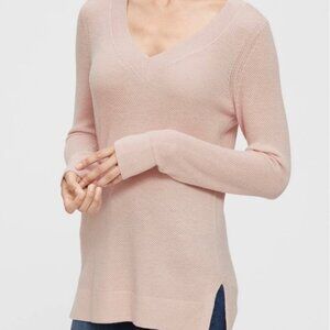 GAP Womens Large Vneck Brooklyn Merino Wool Dull Rose Sweater